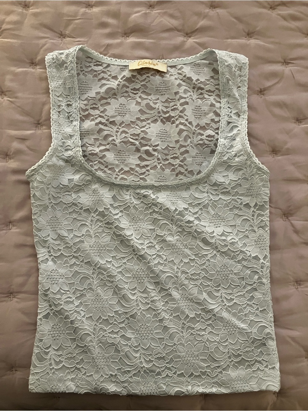 Blue lace tank top